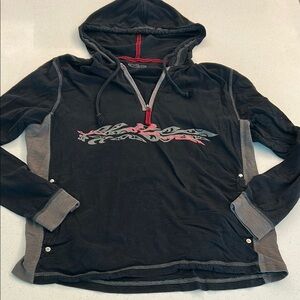 Crazy Shirts Black and Gray Hoodie with Stylish Design